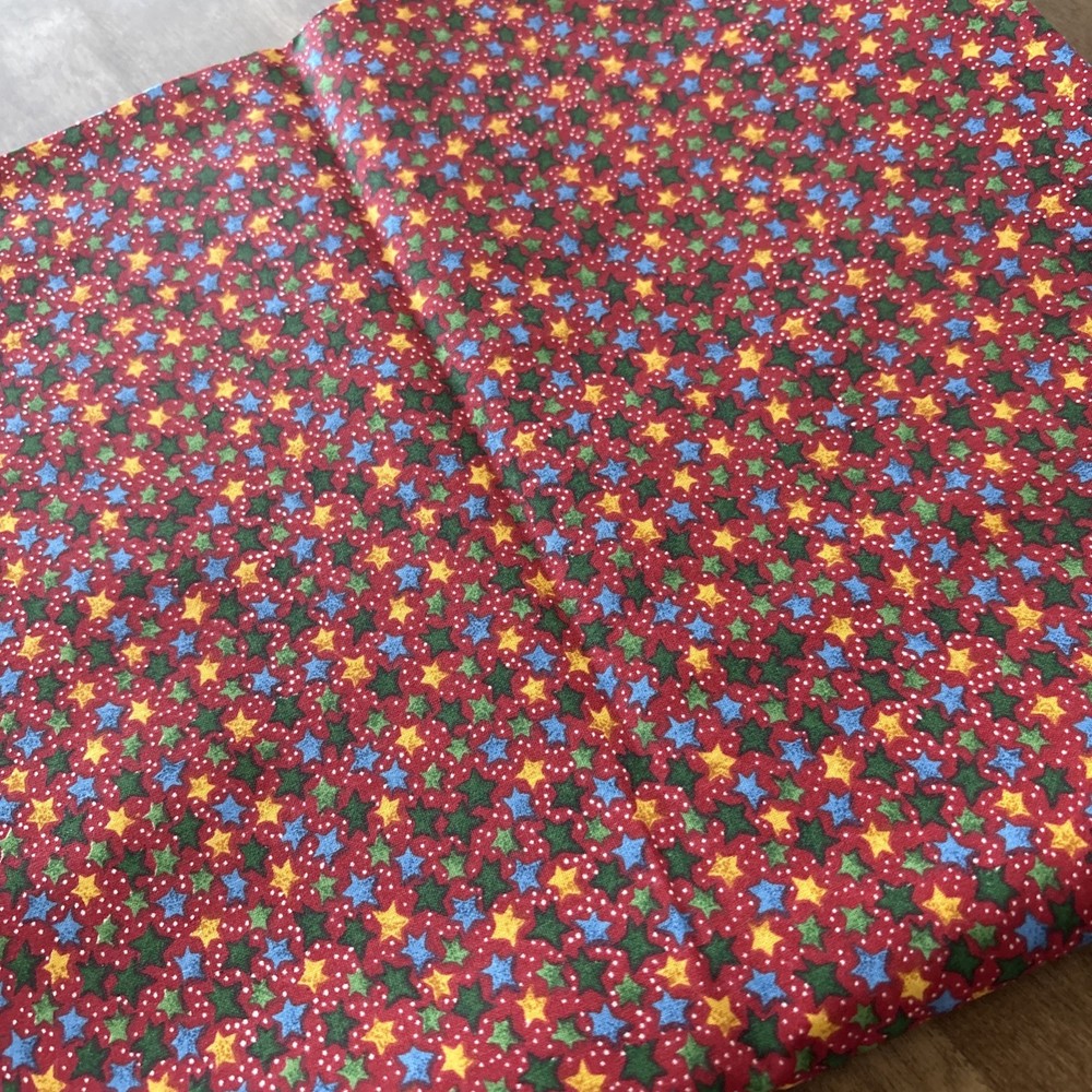 100% Cotton Fabric~Unbranded ~Multicolor Stars Pattern~1 1/2 Yards