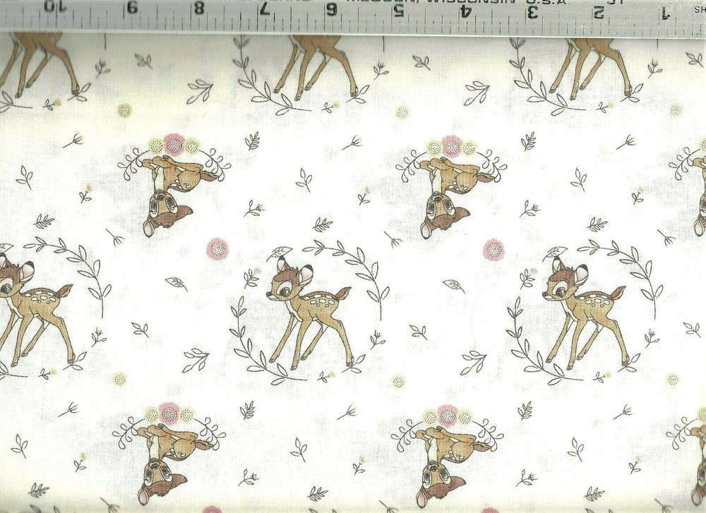 Springs ~ Disney ~ Classic Bambi ~ Deer Fawn ~100% Cotton Quilt Fabric BTY