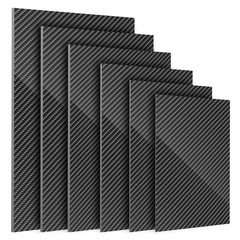Kalolary Carbon Fiber Sheet 250 X 100 X 3 MM, 3K Real 100-250-3mm, Black