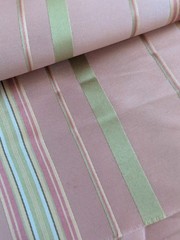 11+ Yards Beautiful Satin Stripe Upholstery Fabric Pink Green Coral Blush Stripe
