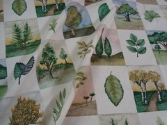 1 of 3 yds WAVERLY Fabric ARBOR DAY Two by Two TREE Block Cotton 54″ x 36″ BTY