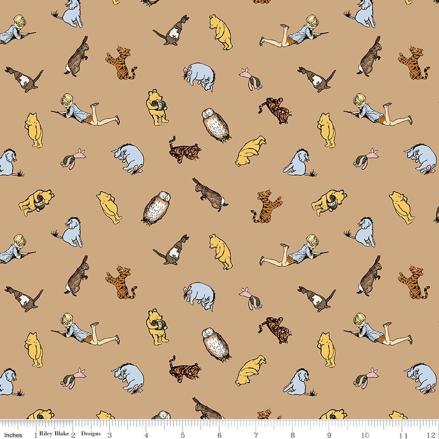 Winnie the Pooh C17003 Brown Characters by Echo Park Riley Blake – by half-yard