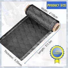 5Ft x 4″ Black Carbon Fiber Cloth – 2×2 Twill Weave for Structural Reinforcement
