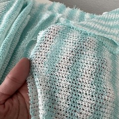 2 YARDS & 63″ Wide, Knitted Blue White Lightweight Stretch Quality Woven Fabric