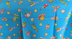 Fabric Coordinating Lot of 2 Blue Cotton: Fun on the Seashore + Solid – 9 oz