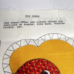 Vintage Henny Penny Cut-It-Out Fabric Panels Cranston Print Works New Old Stock