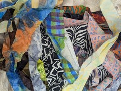 Lunn Fabric Scraps 1 Pound ~4 Yards Artisan Batik Prisma Grab Bag Strips Only