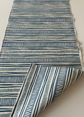Titley & Marr Dash Stripe Blue Print Designer Fabric 14″W x 65″H Remnant, New