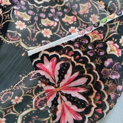 Star Fabrics Inc. Black Floral Sheer Polyester Chiffon Fabric 60×72″