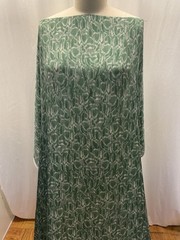 100% French Silk Georgette Moss Green Snake Skin Print Fabric By The Yard 54 ” W