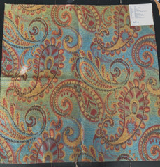 ROBERT ALLEN Tamil Paisley in Henna 26 1/8 x 26 1/4″ Woven Fabric Sample pc 1