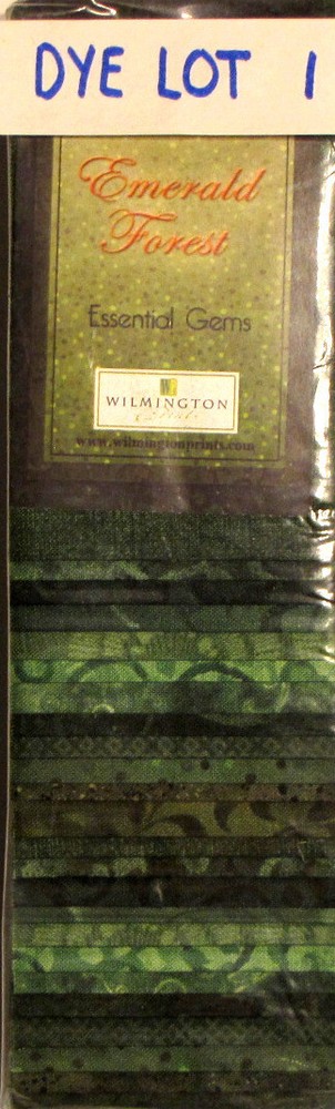 Emerald Forest Green Fabric 24 Strips – 2.5″X44″ DYE LOT 1 Cotton Wilmington