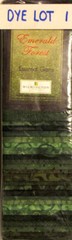 Emerald Forest Green Fabric 24 Strips – 2.5″X44″ DYE LOT 1 Cotton Wilmington