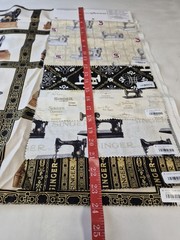 Robert Kaufman Singer Sewing Machine Fabric Sample – Rare Vintage Block Panel