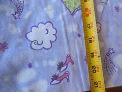 18″ Long, 43″ Wide, “Girly Girl” Accessories on Lavender Flannel, Jo-Ann, B117