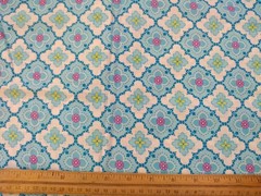 Jo-Ann fabrics Keepsake Calico blue floral geometric cotton fabric 36×45″