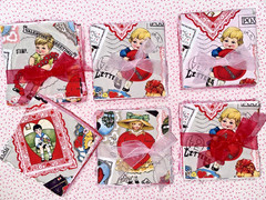 Valentine 5″Precut Charm Pk Cotton Fabric: Hearts, Flowers,Stamps,Love Letters