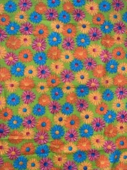 Fabric Lot Quilting Cotton Hippie Love Bright Color Washed Apx 1.75 lbs/2.75 yds