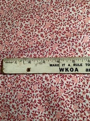VTG Tiny Pink & Mauve Floral On White Cotton blend Fabric -3 yds x 44”