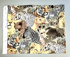 1 Yard Of Cotton Fabric Animals Lion Zebra Bear Leopard Giraffe Tiger Camel #03