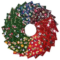 48 PCS Christmas Fabric Squares 100 Cotton Pre-Cut Charm Packs 5×5 Inch
