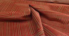 DONGHIA JACKSON CACHE RED VELVET GROS POINT UPHOLSTERY FABRIC 32″ LONG 48″W