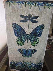 Luminosity Butterfly-cream Multi Metalic 24X44 Panel by Northcott Fabric CRAFT!