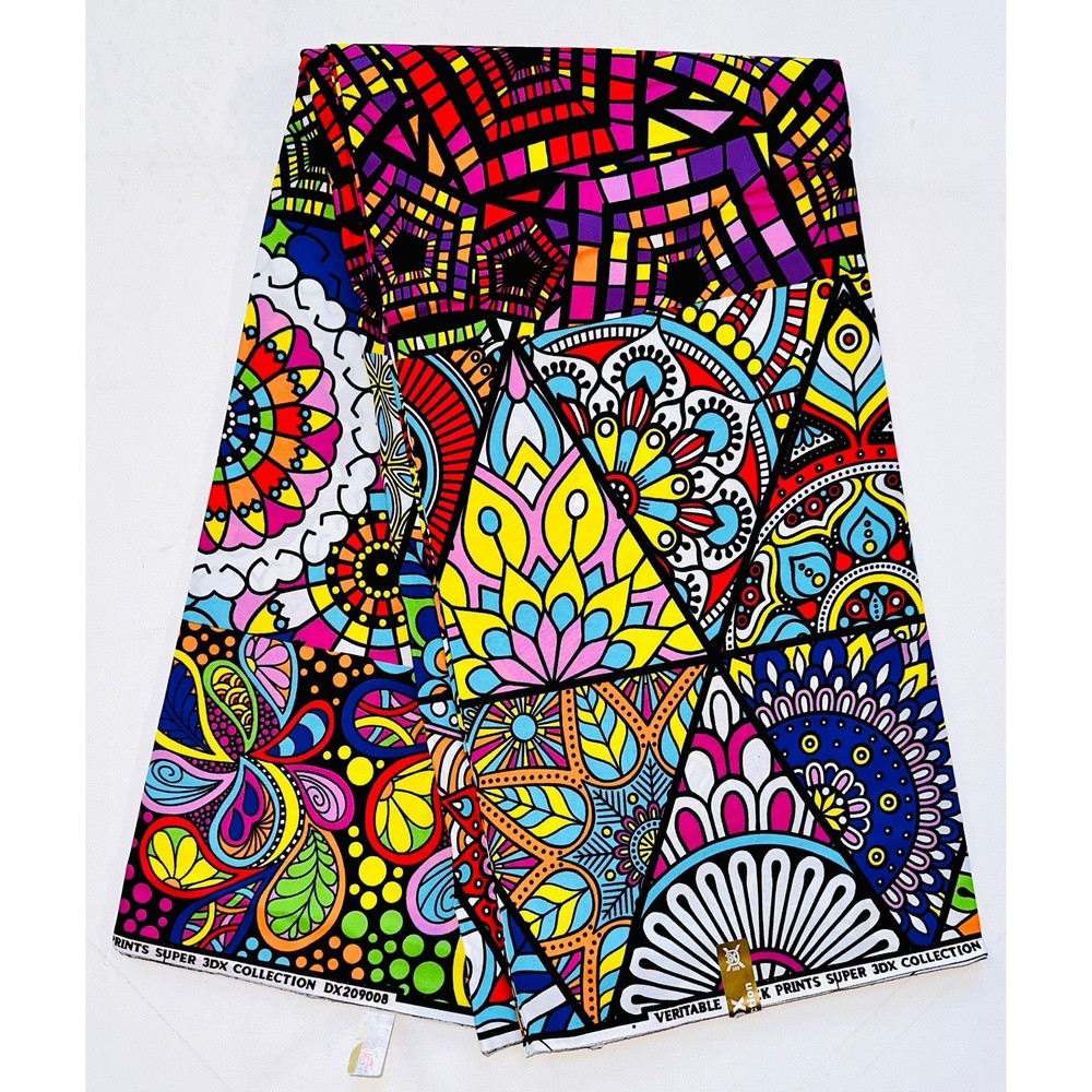 African Print Fabric/Ankara – Multicolored ‘Mélange’ Design, YARD or WHOLESALE