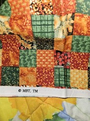 Lot Of 5 Pieces Of Mixed Patterns Fall Themed Cotton Fabric & 70 X 6.5″ Squares