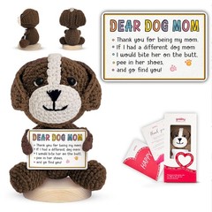 Gossby Gift for Dog Mom – Handmade Positive Dog Crochet with Message – Thank …