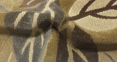 CLARENCE HOUSE LAURELWOOD NEUTRALS LEAF MODERN LINEN VELVET FABRIC 1 YARD 49″W