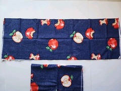 2x Lot Blue Red Apple Print Cotton Sewing Craft Quilting Fabric Interior