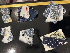 Vintage Trim Fabric Snippet Remnant Lace Button Thread Junk Journal Slow Stitch