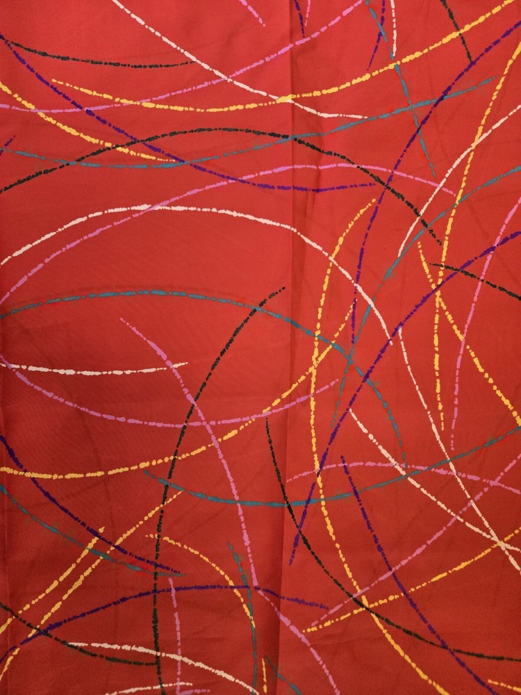 Red 80s Synthetic Blousing Fabric 2 Yards X 60 Inches LOOMSKILL brand