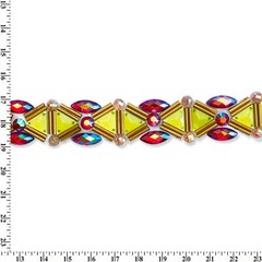 Trilateral Resin Rhinestone Iron On Gel Backed Trim Sold By The Yard