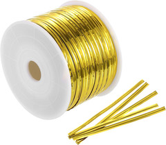 Uxcell 100 Yards Metallic Twist Ties, Bread Bag Twist Ties for Packaging Cake Ca
