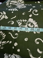Beautiful Olive Green & Cream Tonal Batik Sea Life Fish Shells BTHY
