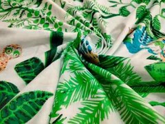 25 Yards Fabric Indian White Owl Hand Printed Cotton Fabric Sewing Fabrics
