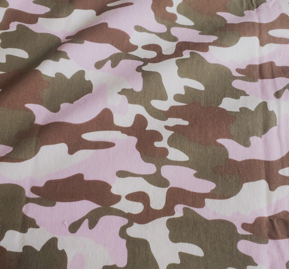 Cotton Decorator or Shirting Fabric Pink & Brown Camouflaged 58″ Wide x 1⅔ yards