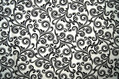 3/4 Yard Black White Vines Canvas Fabric 34″ X 56″