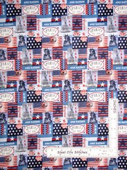 Patriotic America 1776 Stars Liberty One Nation Cotton Fabric Santee By The Yard