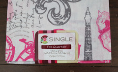 Fabric Fat Quarter Single Piece 18″ x 21″ 100% Cotton “Paris Bubblegum” NEW!