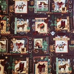 Wilmington Prints Back in the Saddle Cotton Fabric by Anita Philips – 92L x 43W