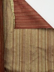 Vintage Striped Upholstery Fabric 54” Wide Gold Red Green Multi Sold By The Yard