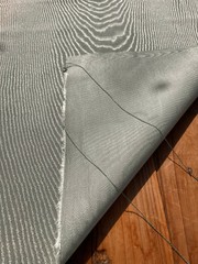 Green Silk Moire Fabric, Watermark Patterned, By 2 Meters.