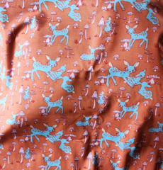 3YD 2009 Jay McCarroll BROWN Woodland Wonderland Deer & Mushrooms Fabric