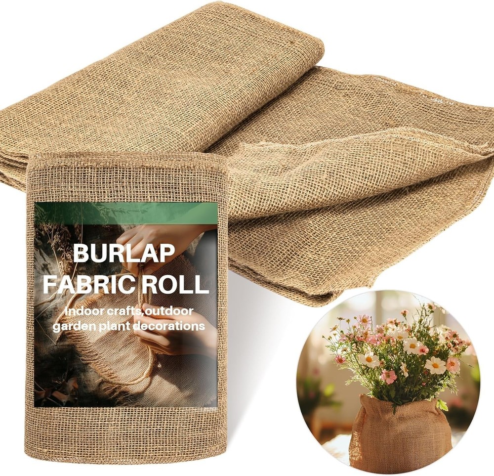 Burlap Fabric Roll – Garden Burlap Fabric Roll 40″ X 13 Feet Natural Burlap Mate