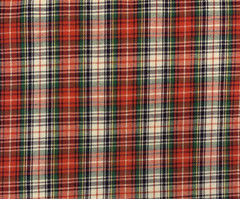 Tartan Plaid Fabric From Pinnacle Fabrics Red Green Blue White 100% Cotton BTY
