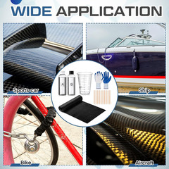 15-Piece Carbon Fiber Repair Kit with 59×12″ 3K 200G Fabric, Epoxy Resin & Harde