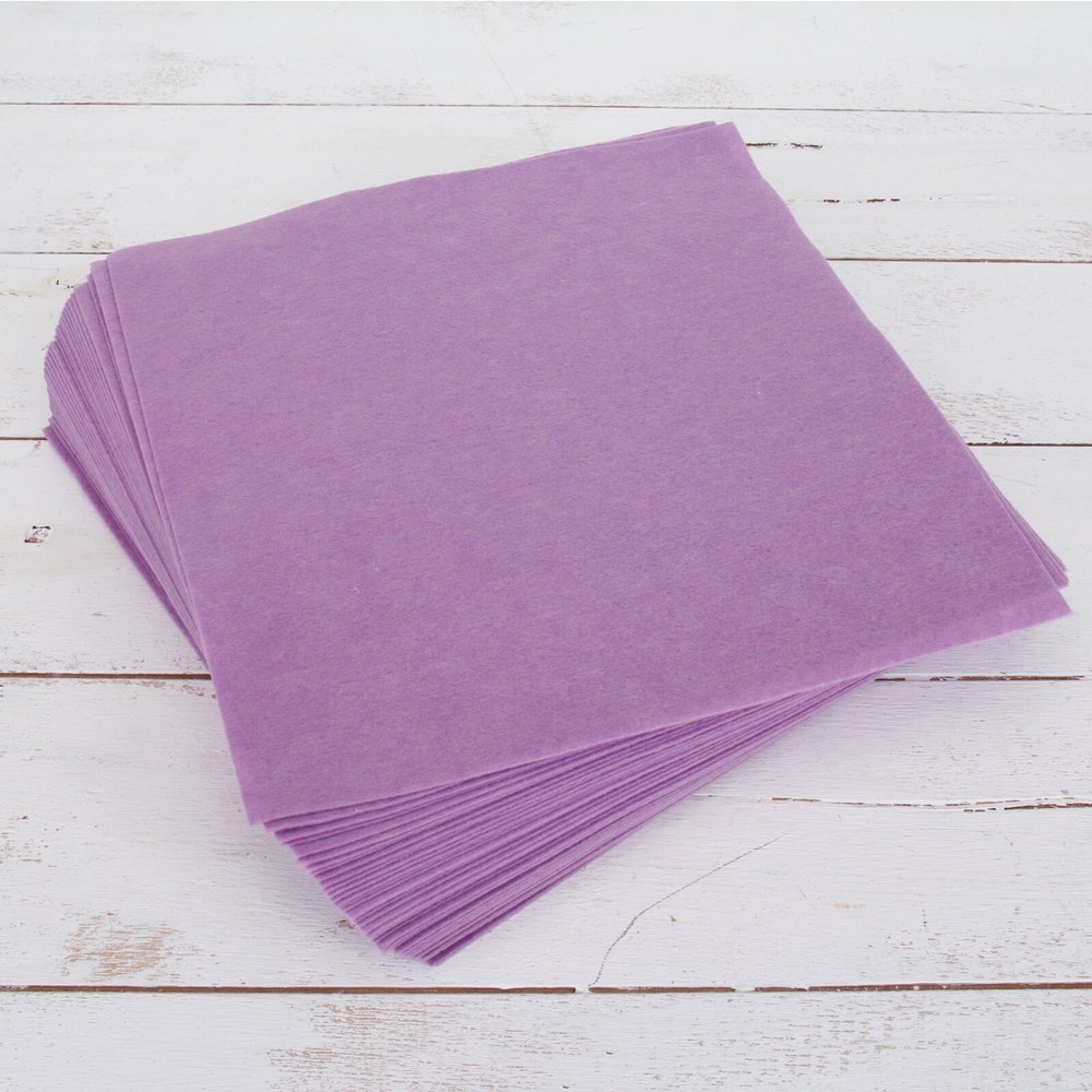 Premium Felt Sheets 50 Pack – 12″ x 12″ – Lavender – Soft Wool-Like 1.2mm